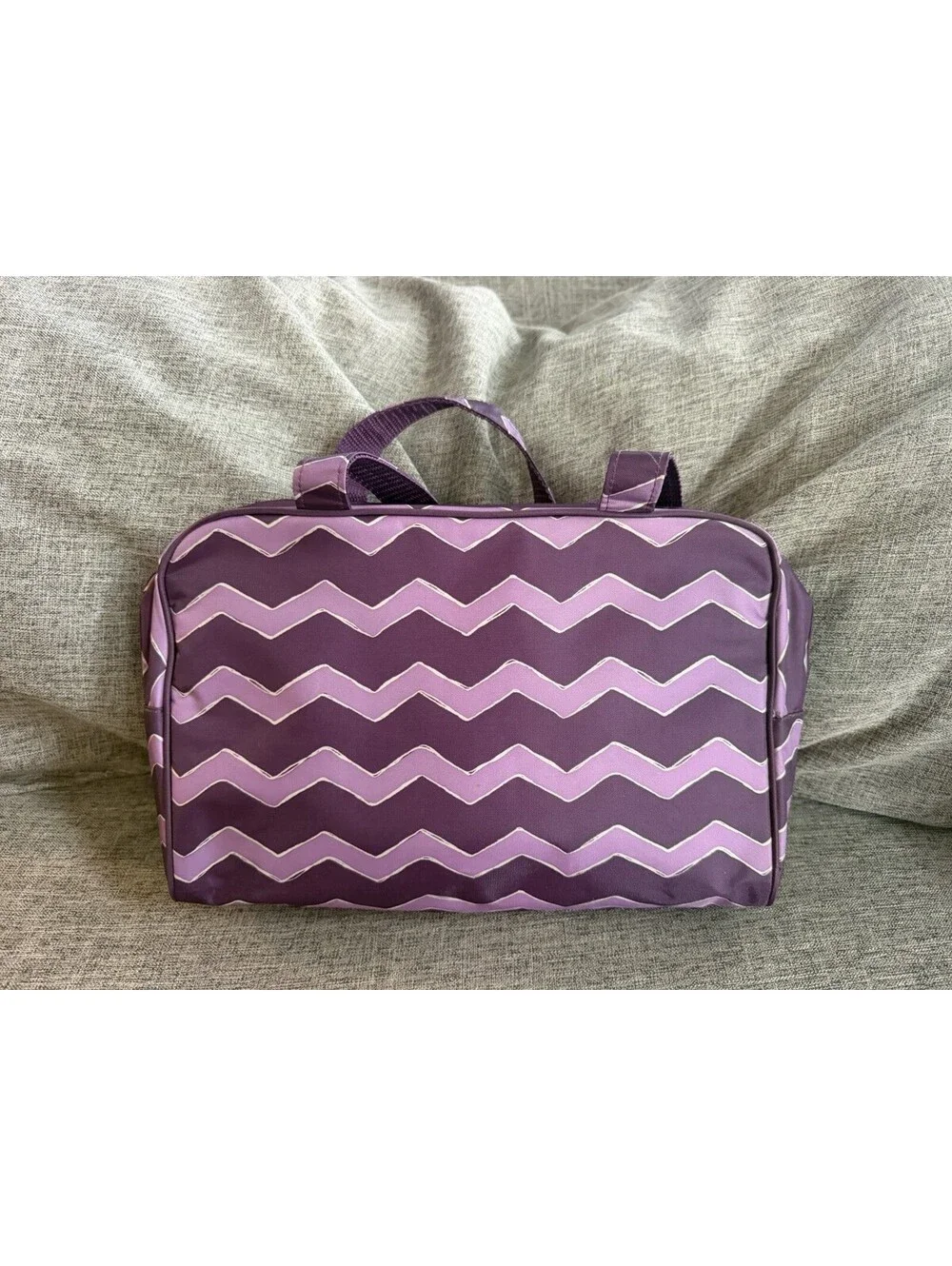 Thirty One Large Cosmetic Bag In Plum Crazy By Plastic Lined Zip Close